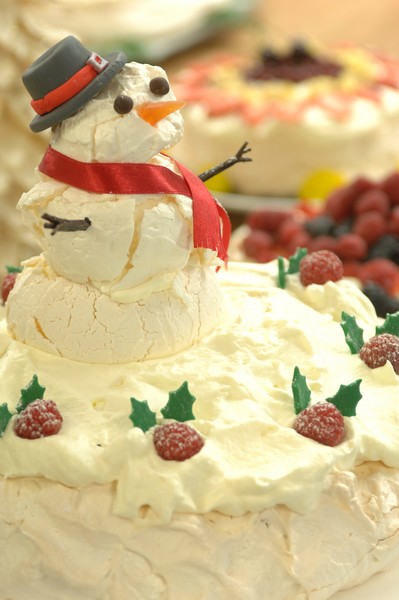 Nosh-Santa pav: a meringue-engineering feat: judges were impressed with creativity of entries such as this meringue Santa perched high on a pavlova throne